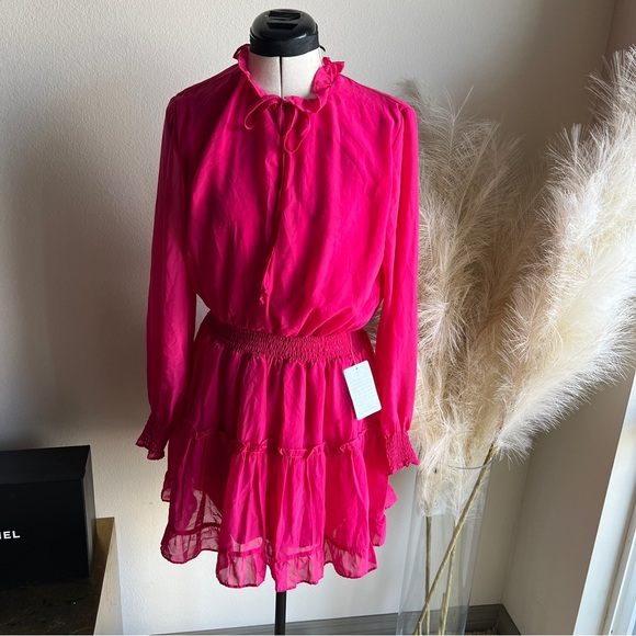 Nordstrom Dresses & Skirts - NWT Nordstrom Pink Long Sleeve Tiered Mini Dress